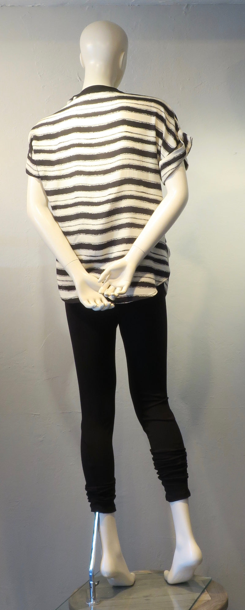 Side Drape Blouse Stripe
