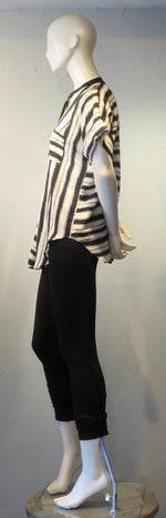 Side Drape Blouse Stripe