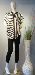 Side Drape Blouse Stripe