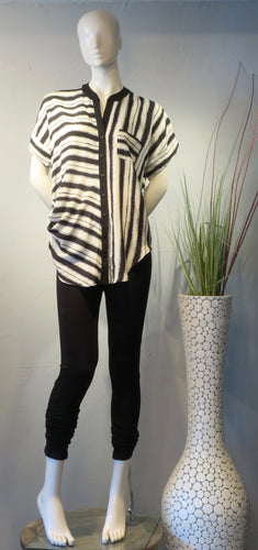 Side Drape Blouse Stripe