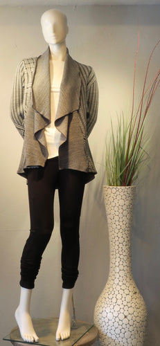 Textured Cardigan-Grey