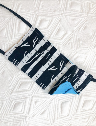 Reusable Mask - KIDS: Branches Print/Turquoise  (1 -Mask)