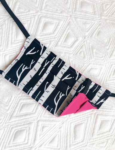 Reusable Mask - KIDS: Branches Print/Pink  (1 -Mask)