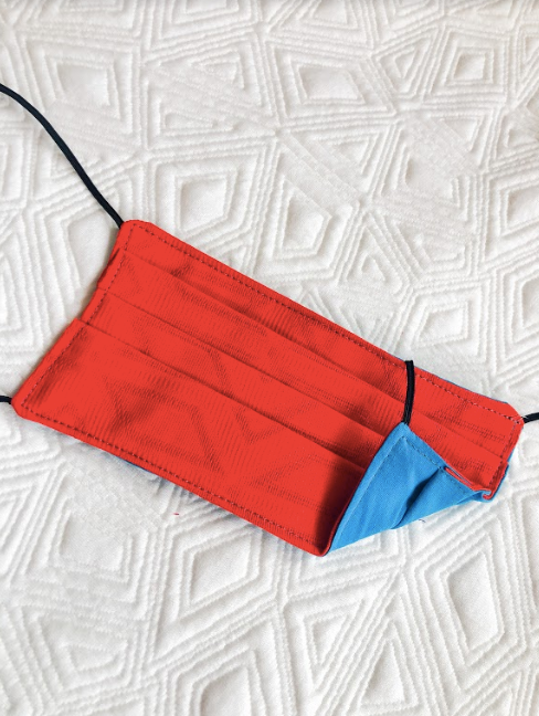Reusable Mask - KIDS: Bright Orange/Turquoise  (1 -Mask)