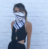 Silk Scarf Reusable Mask - Blurred Black and White (1 Mask)