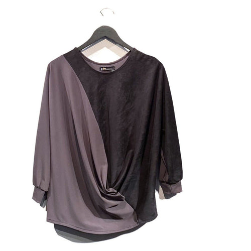 Sueded Swoop Top