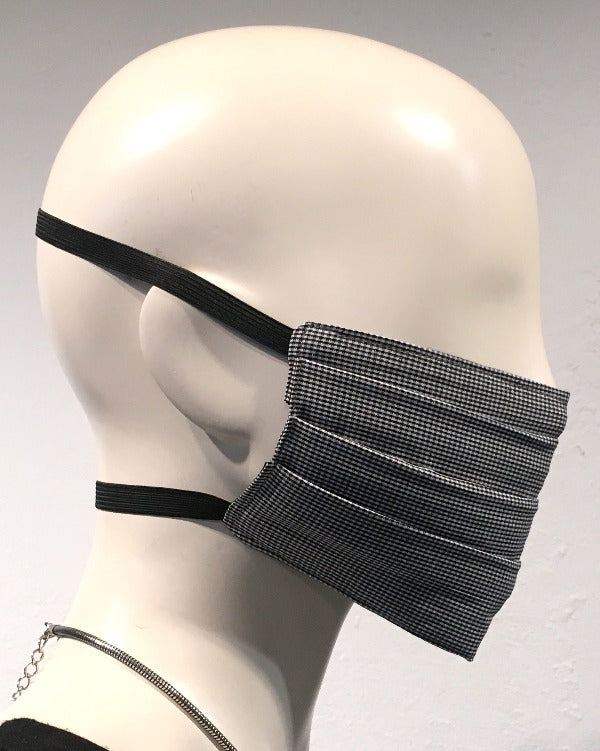 Reusable Mask - Black & Grey Mini Check (4-Pack)