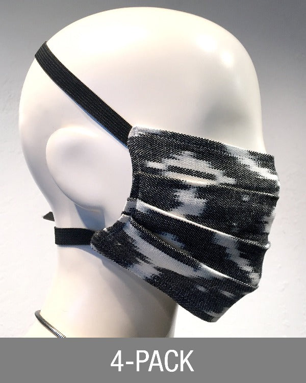 Reusable Mask - Grey IKAT (4-Pack)