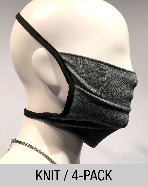 Reusable Mask - KNIT - Grey  (4-Pack)