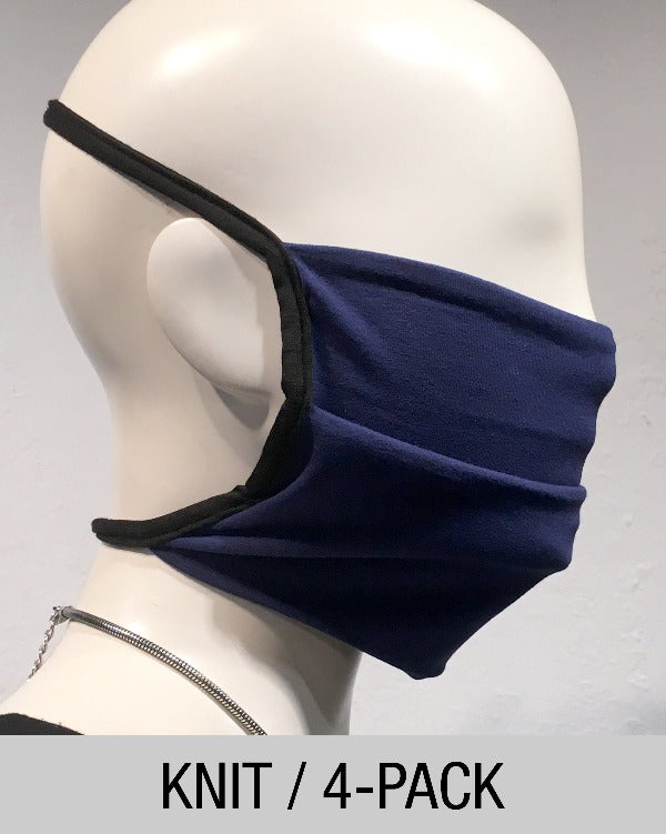 Reusable Mask - KNIT - Royal Blue  (4-Pack)