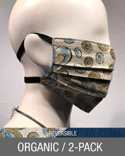 Load image into Gallery viewer, Reusable Mask - ORGANIC - Blue Circles (2-Pack)