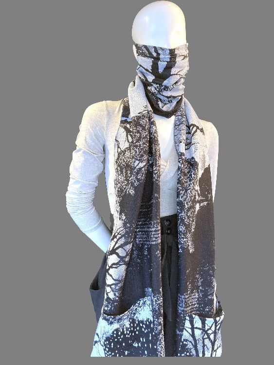 Forest Print Wrap Scarf Mask