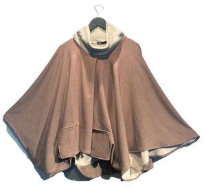 Rosewood Fleece-Backed Poncho