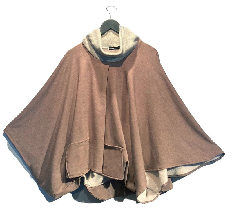 Rosewood Fleece-Backed Poncho